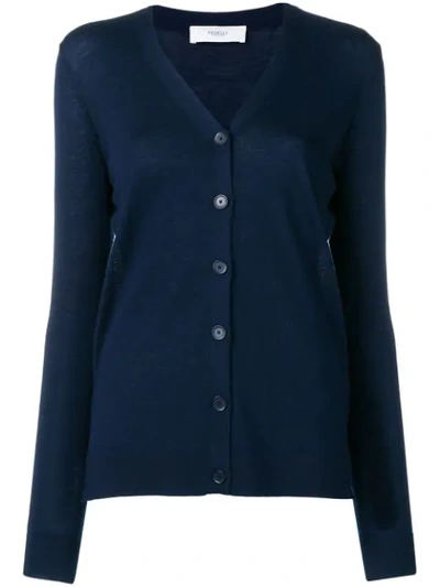 Shop Pringle Of Scotland Fine Knit Buttoned Cardigan In Blue