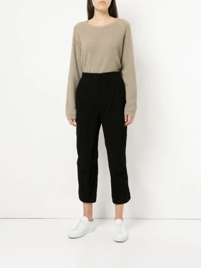 Shop Zambesi Curved Knee Cropped Trousers In Black