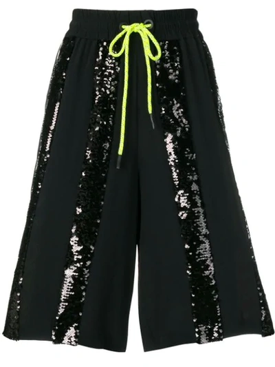 Shop Iceberg Sequin Embellished Shorts - Black