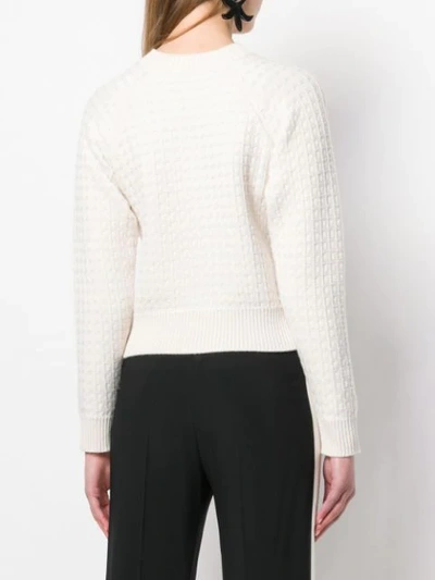 Shop Barrie Cashmere Waffle-effect Sweater In White