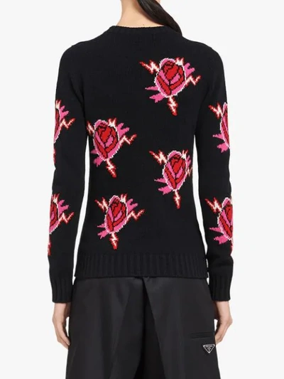 PRADA ROSE KNITTED JUMPER - 黑色