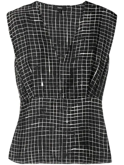 Shop Theory Grid Print Blouse In Multi