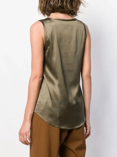 Shop Brunello Cucinelli Sleeveless Shift Top In C7389 Green