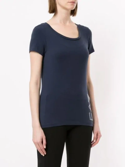 Shop Ea7 Scoop Neck T-shirt In Blue