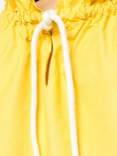 Shop Atlantique Ascoli Ruffled Neck Blouse In Yellow