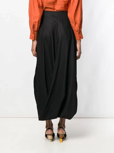 Shop Jacquemus Nahil Draped Skirt In Black