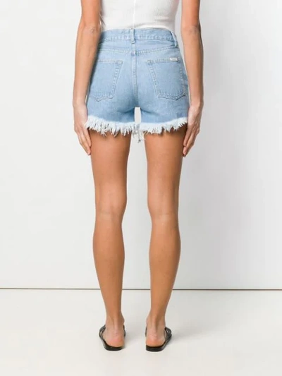 Shop Forte Dei Marmi Couture Pearl-embellished Distressed Shorts In Blue