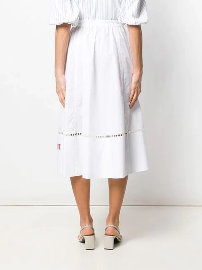 Shop Philosophy Di Lorenzo Serafini Logo Embroidered Maxi Skirt In White