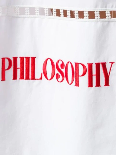 PHILOSOPHY DI LORENZO SERAFINI 超长LOGO刺绣半身裙 - 白色