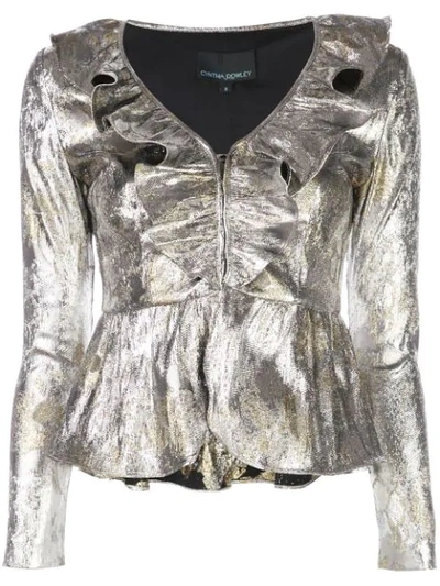 Shop Cynthia Rowley Gold Coast Metallic Top In Silver