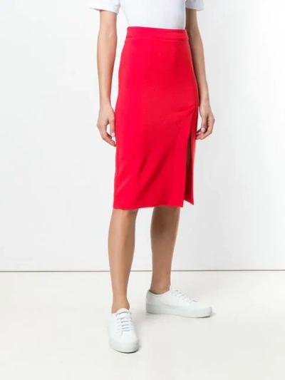 Shop P.a.r.o.s.h Fitted Midi Skirt In 009 Red