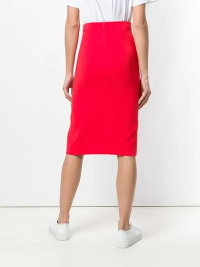 Shop P.a.r.o.s.h Fitted Midi Skirt In 009 Red