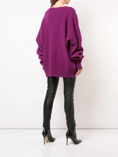 Shop Ben Taverniti Unravel Project Short Knitted Dress In Purple
