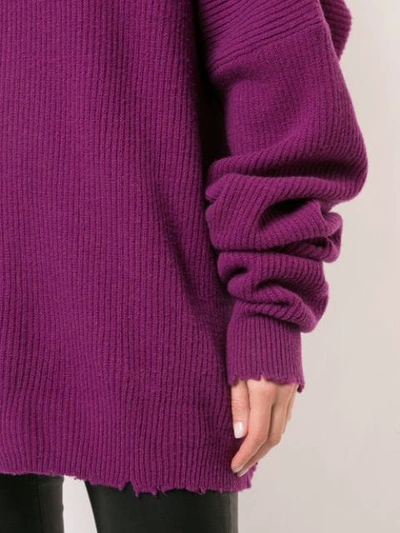 Shop Ben Taverniti Unravel Project Short Knitted Dress In Purple
