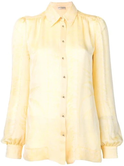 Shop Emilio Pucci Acapulco Piazzato Print Silk Blouse In Yellow