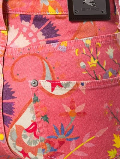 Shop Etro Jeans Mit Blumen-print - Rosa In Pink