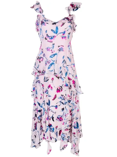 Shop Tanya Taylor Violeta Floral Ruffle Dress In Pink