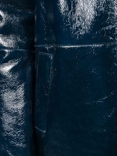 Shop Manzoni 24 Fur-trimmed Coat In Ink Blue