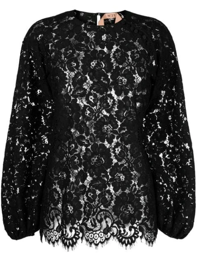 Shop N°21 Lace Blouse In Black