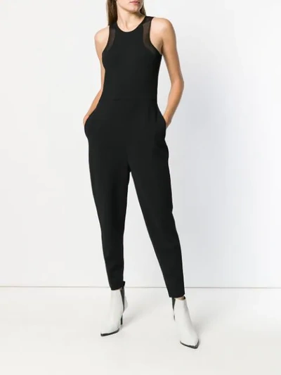 Shop Stella Mccartney Sheer Detail Jumpsuit In Black