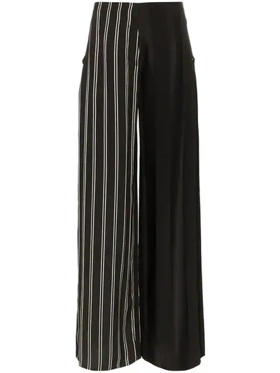 Shop Esteban Cortazar Side Closure Striped Wool Blend Trousers In Black