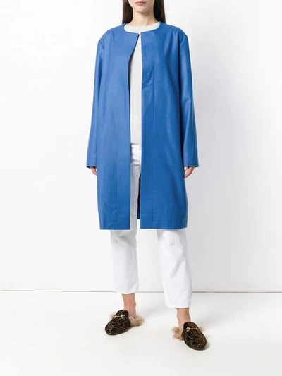 Liska Single Breasted Coat In Blue