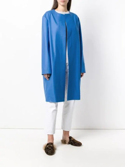 Liska Single Breasted Coat In Blue