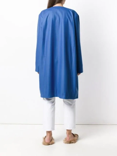 Liska Single Breasted Coat In Blue