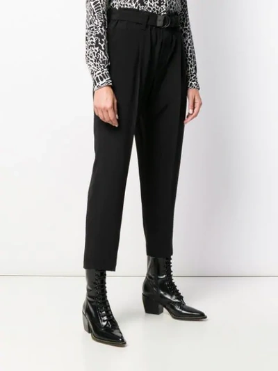 Shop Brunello Cucinelli Belted Cropped Trousers In C101 Nero