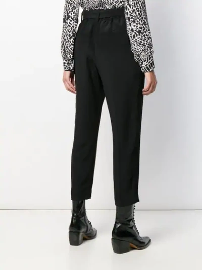 Shop Brunello Cucinelli Belted Cropped Trousers In C101 Nero