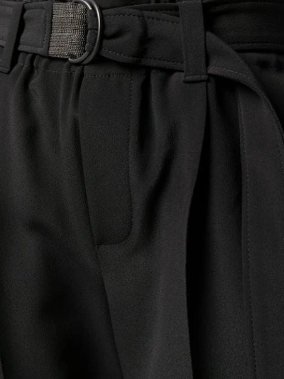 Shop Brunello Cucinelli Belted Cropped Trousers In C101 Nero