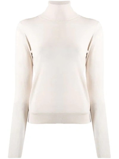 Shop Roberto Collina Roll Neck Knitted Top In Neutrals