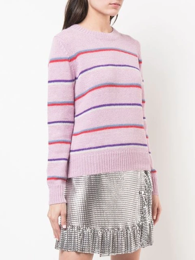Shop Isabel Marant Étoile Striped Knitted Jumper In Pink