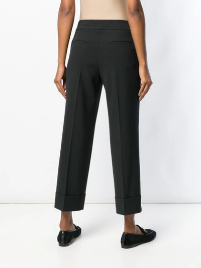 Shop Peserico Cropped Tailored Trousers - Black