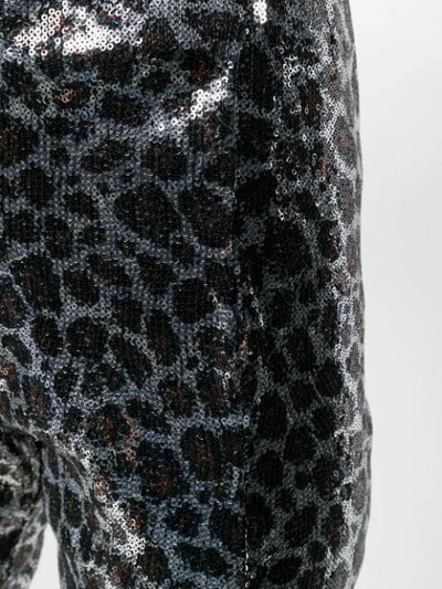 Shop Laneus Sequin Leopard Trousers In Silver