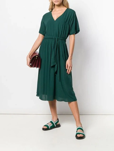 Shop Bellerose Belted Midi Dress In Green