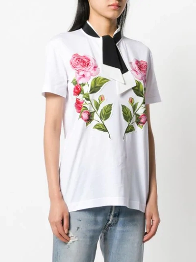 Shop Dolce & Gabbana Floral Print T-shirt - White