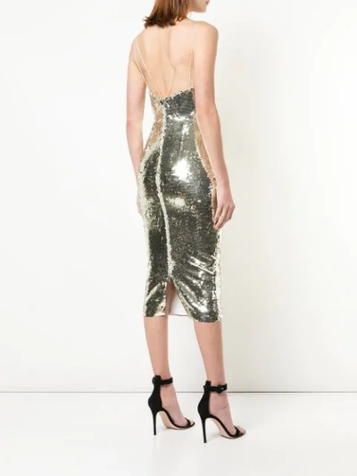 Shop Alex Perry Eva Cocktail Dress In Gold