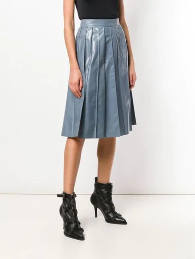 Shop Bottega Veneta Varnished Full Skirt In 4702 -tweedia