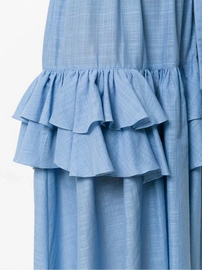 Shop Clube Bossa Ruffled Florenz Dress In Blue
