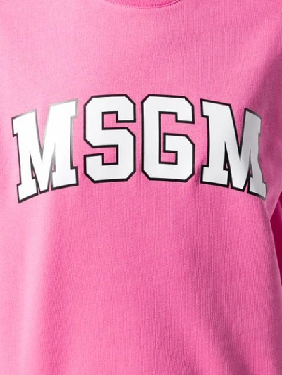 Shop Msgm Sweatshirt Mit Logo In Pink