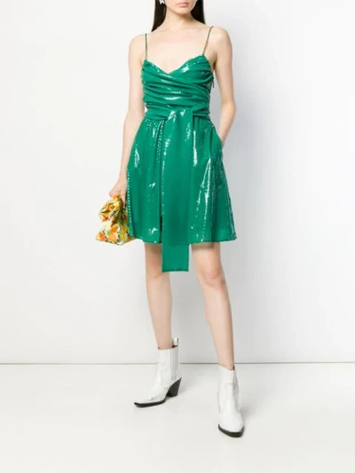 Shop Msgm Cocktail Dress In Green