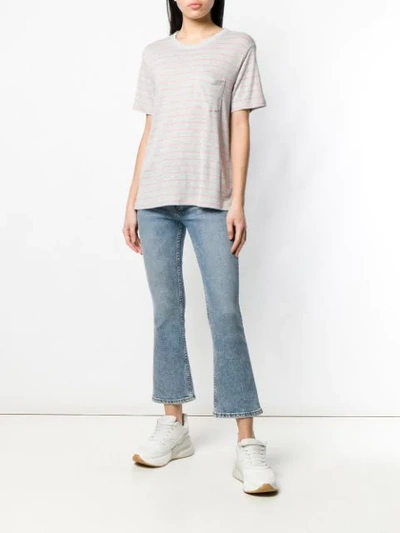 Shop Alexander Wang T Striped T-shirt In Grey