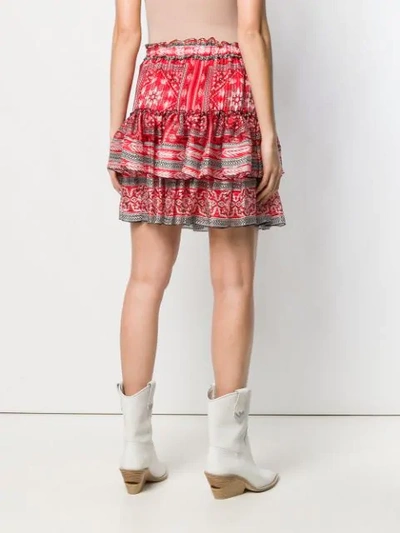 Shop Isabel Marant Ruffle Tiered Skirt In Red