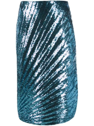 Shop Marco De Vincenzo Sequin Skirt In Blue