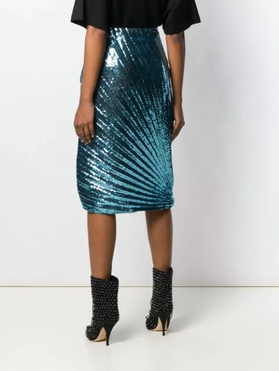 Shop Marco De Vincenzo Sequin Skirt In Blue