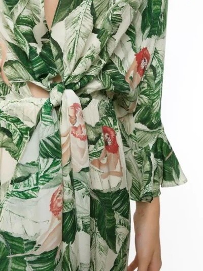 Shop Adriana Degreas Kleid Mit Langen Ärmeln - Grün In Green