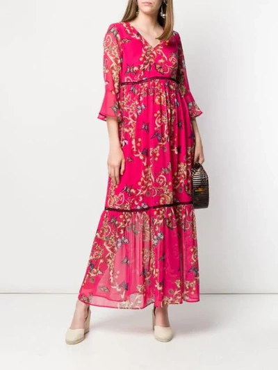 Shop Liu •jo Liu Jo Printed Maxi Dress - Pink