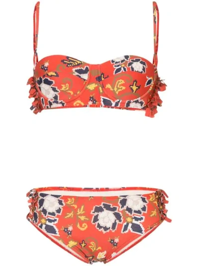 Muller Of Yoshiokubo Abiquiu Fringe Bikini In Red