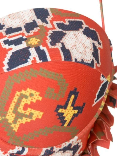 Muller Of Yoshiokubo Abiquiu Fringe Bikini In Red